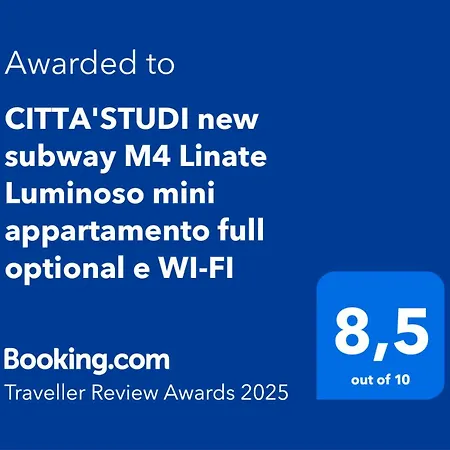 Citta Studi M4 Subway Linate, Center 10 Min, Luminoso Full Optional Wi-fi * Милан